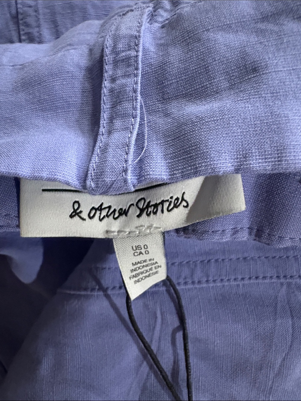 & Other Stories Wide-Leg Cargo Pants NWT Size 0 In Blue (Periwinkle/Purple) - Picture 12 of 13
